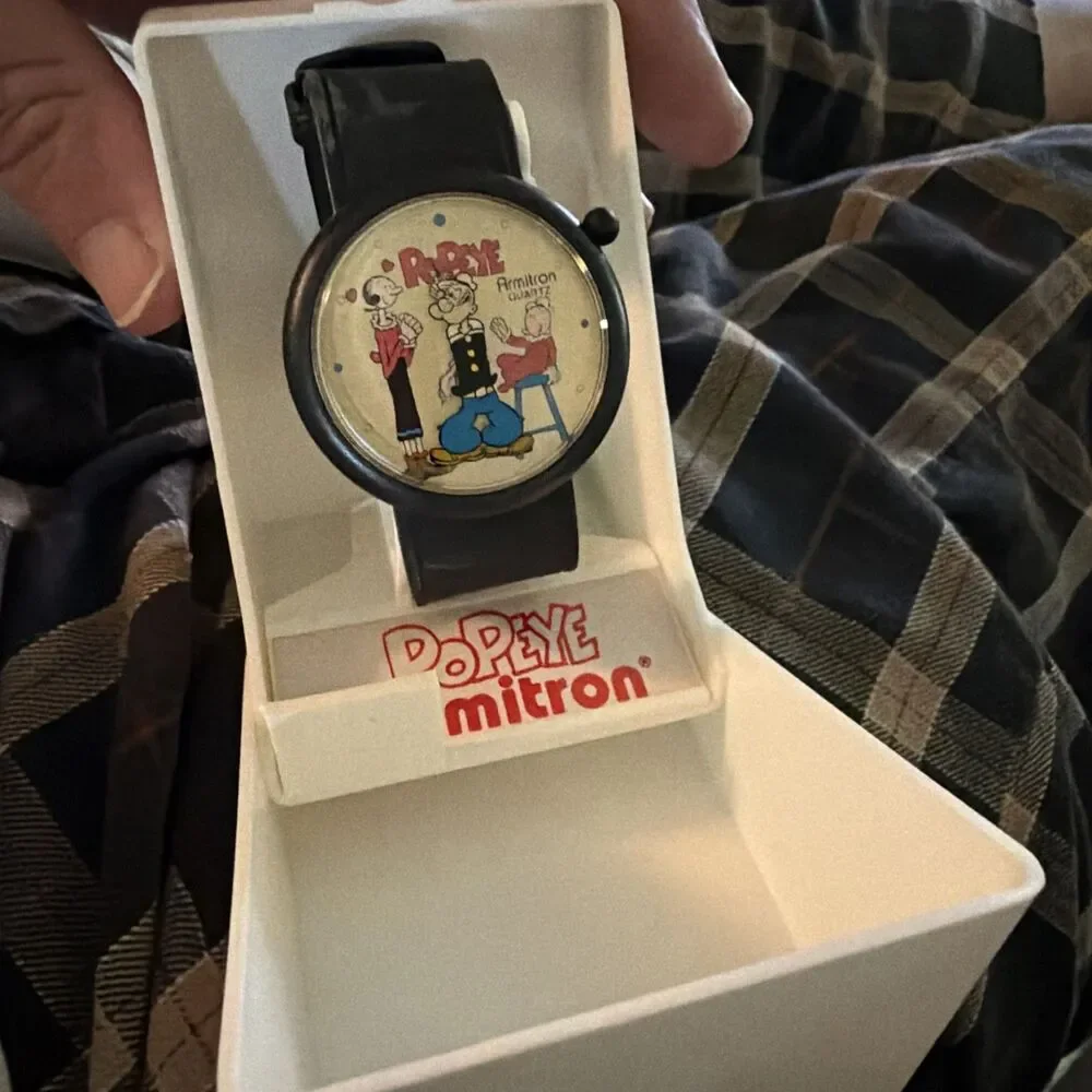 1991 Armitron Popeye/Olive Oyl, Swee’Pea King Features Men’s Watch